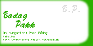 bodog papp business card